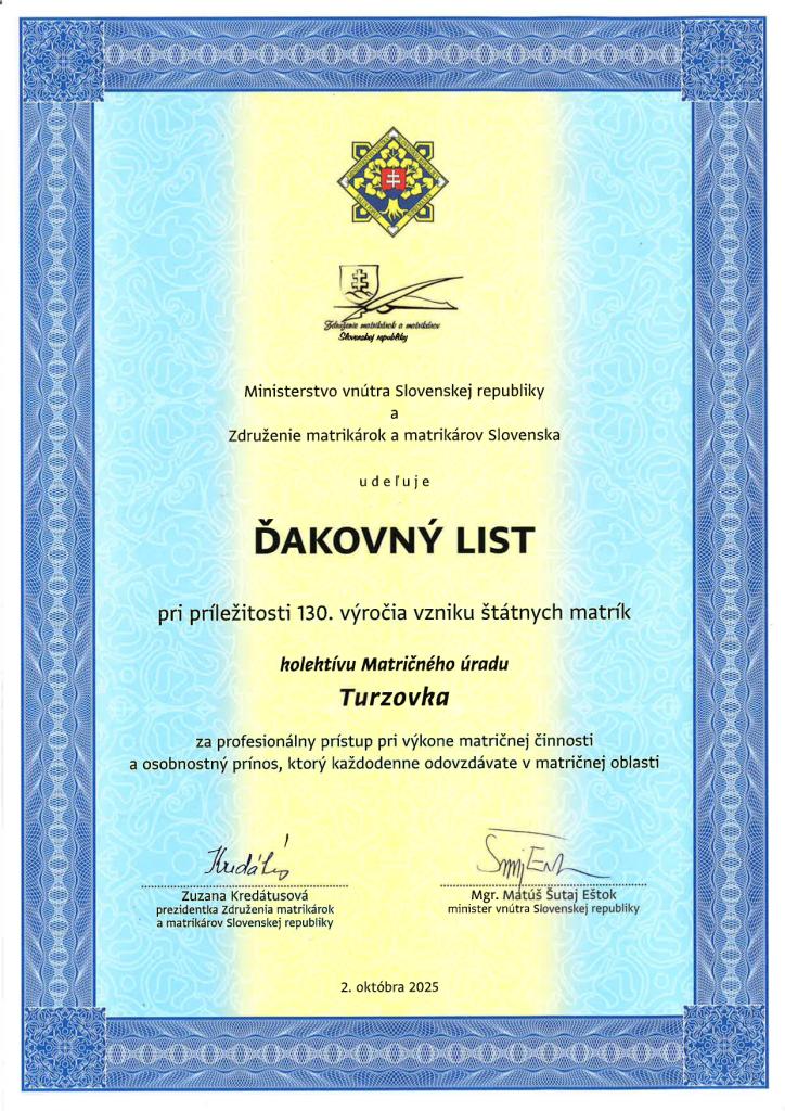 ďakovný list