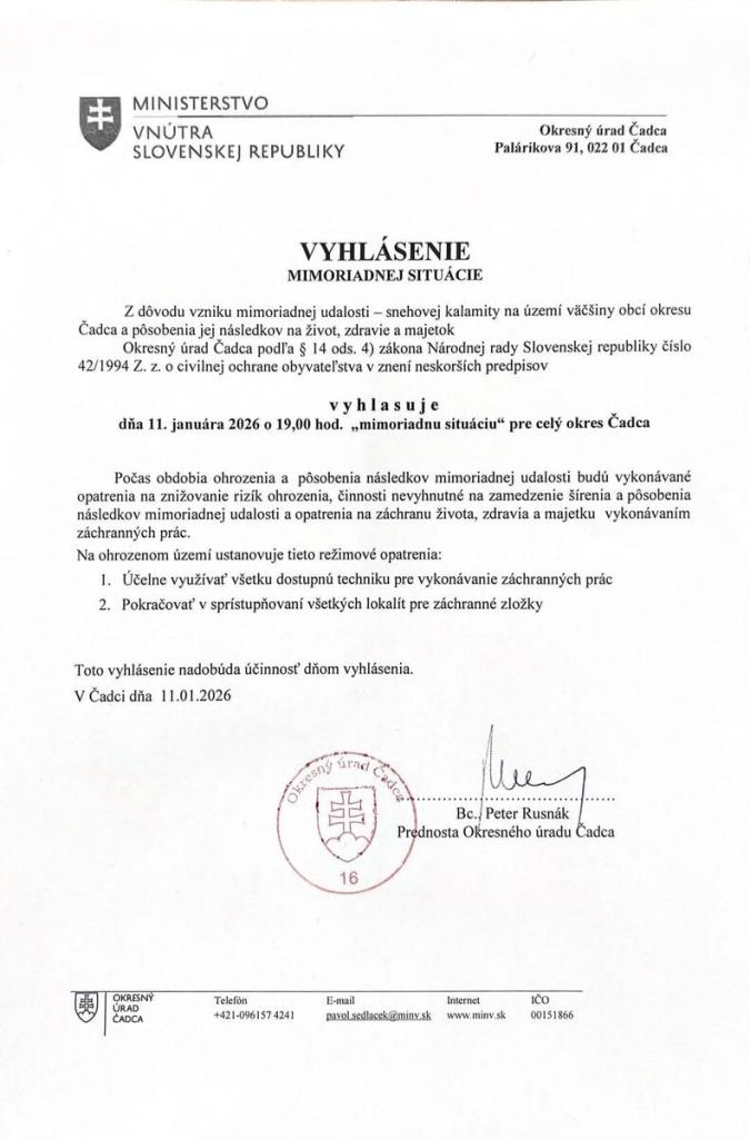 mimoriadna situácia