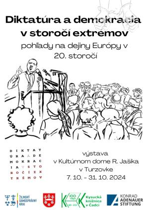 Plagát k výstave Diktatúra a demokracia v storočí extrémov